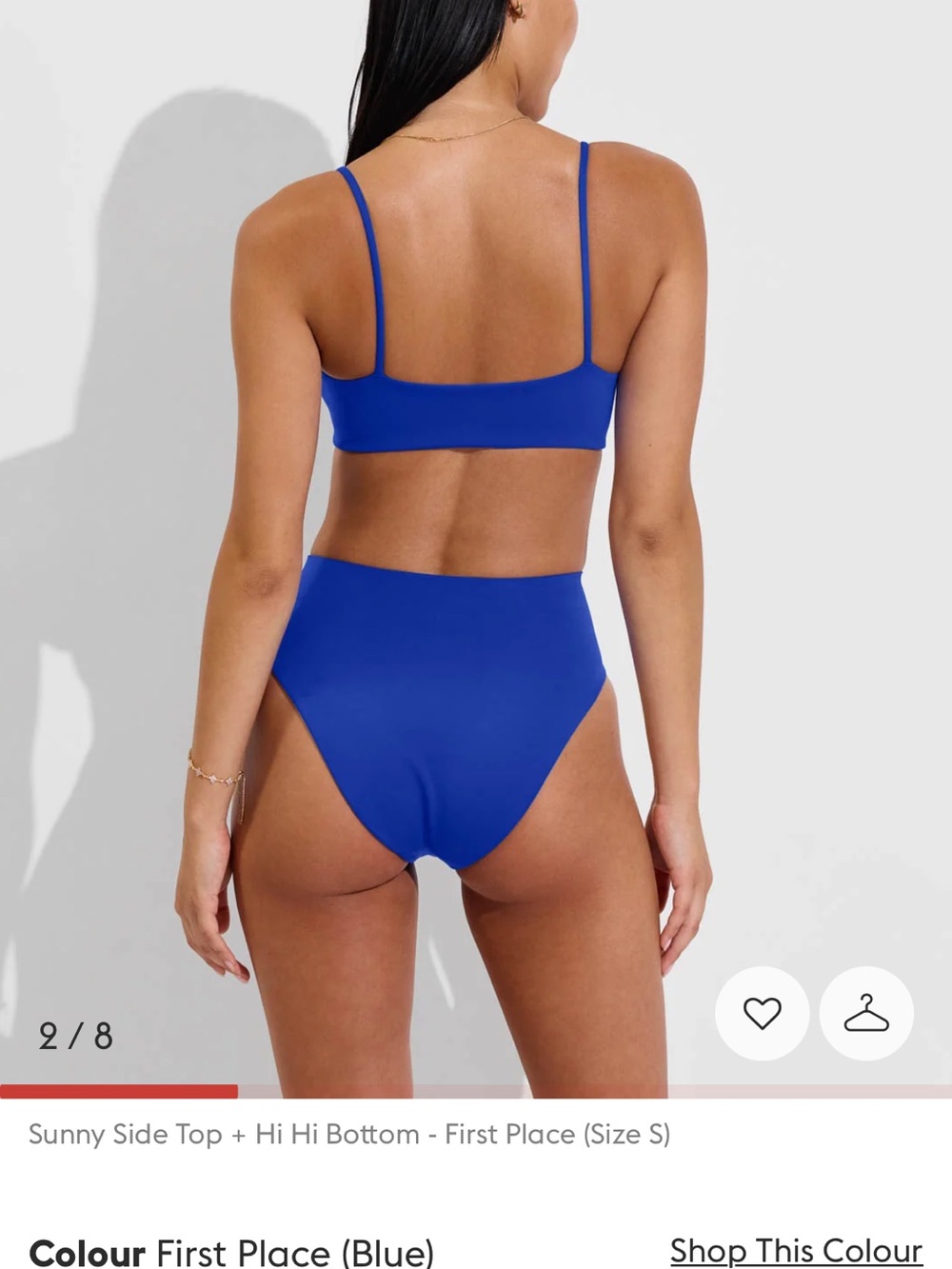 Left On Friday Vivid Blue Scoop Bikini Top & High-Cut Bottoms - Picture 6 of 12